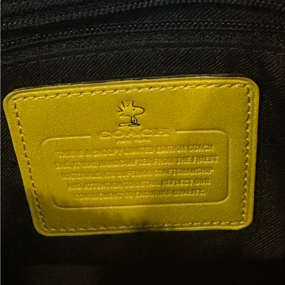 COACH X PEANUTS Snoopy Mini Surrey Yellow Satchel Crossbody + Woodstock Hang Tag - Picture 9 of 10